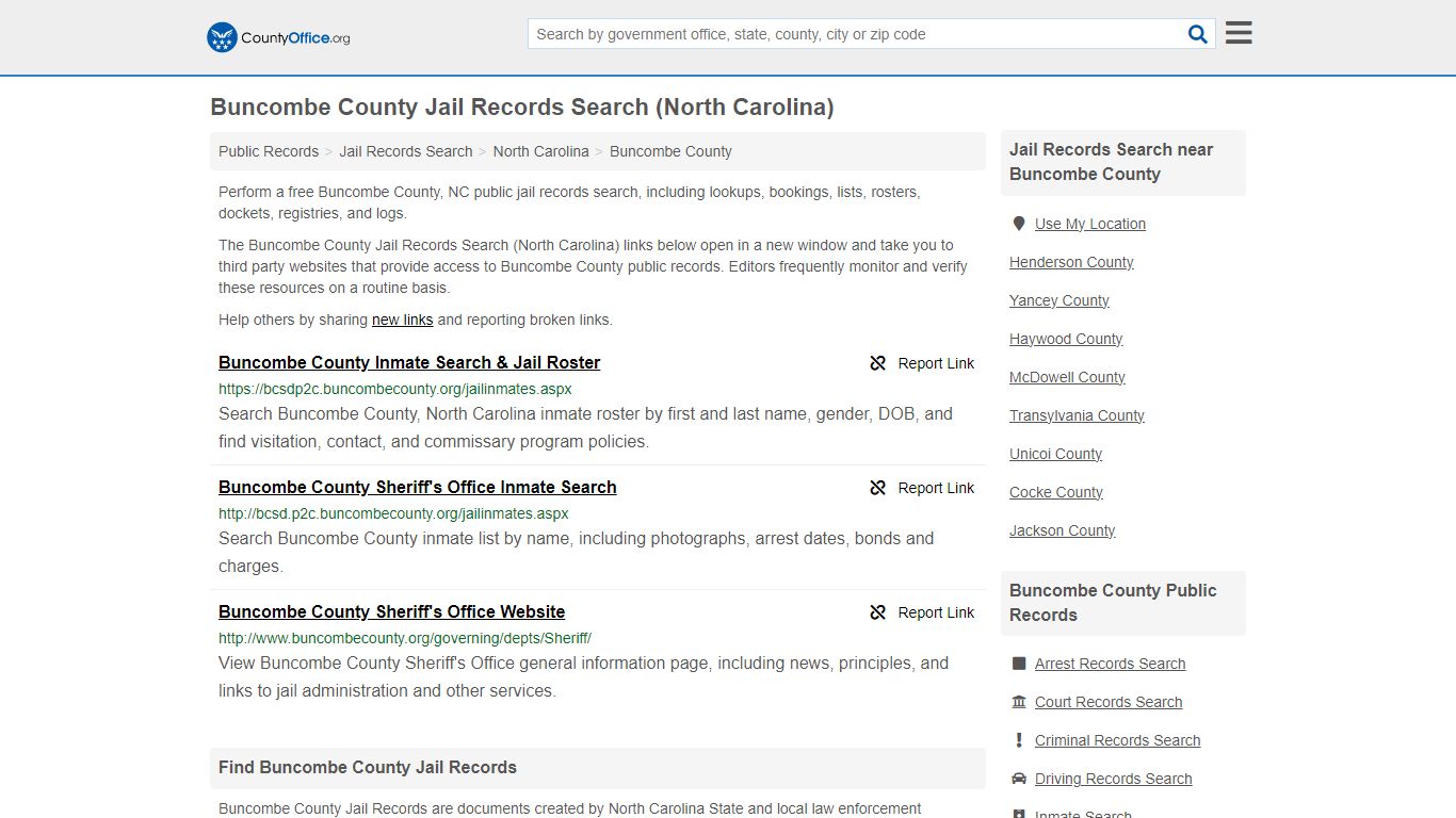 Buncombe County Jail Records Search (North Carolina) - County Office